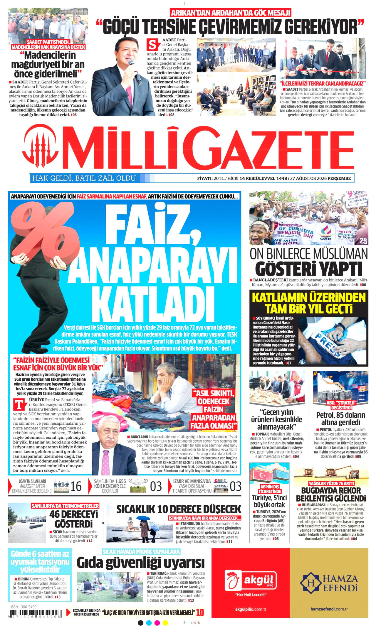 MİLLİ GAZETE 27 Ağustos 2026 Gazete Manşeti Büyük
