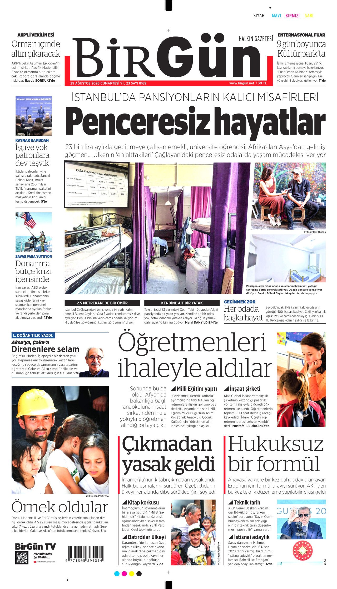 BİRGÜN 29 Ağustos 2026 Gazete Manşeti Büyük