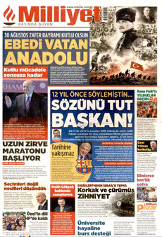 MİLLİYET 30 Ağustos 2026 gazete manşeti