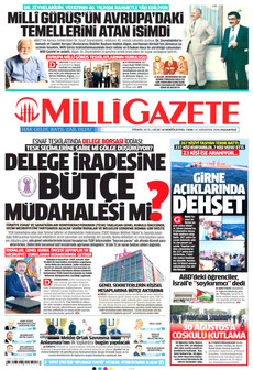 MİLLİ GAZETE 31 Ağustos 2026 Gazete Manşeti Küçük