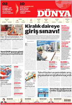 DÜNYA 3 Eylül 2026 Gazete Manşeti Küçük
