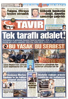 TAVIR GAZETESİ 3 Eylül 2026 Gazete Manşeti Küçük