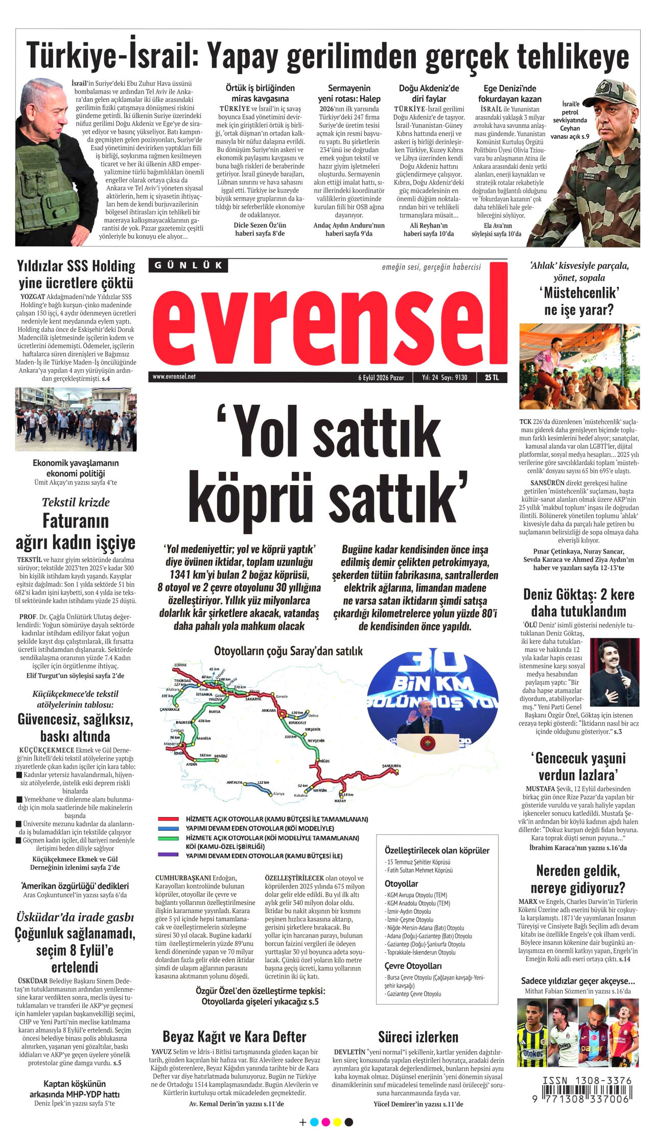EVRENSEL 6 Eylül 2026 Gazete Manşeti Büyük