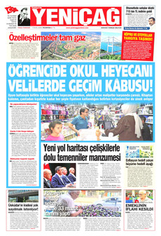 YENİÇAĞ 7 Eylül 2026 Gazete Manşeti Küçük
