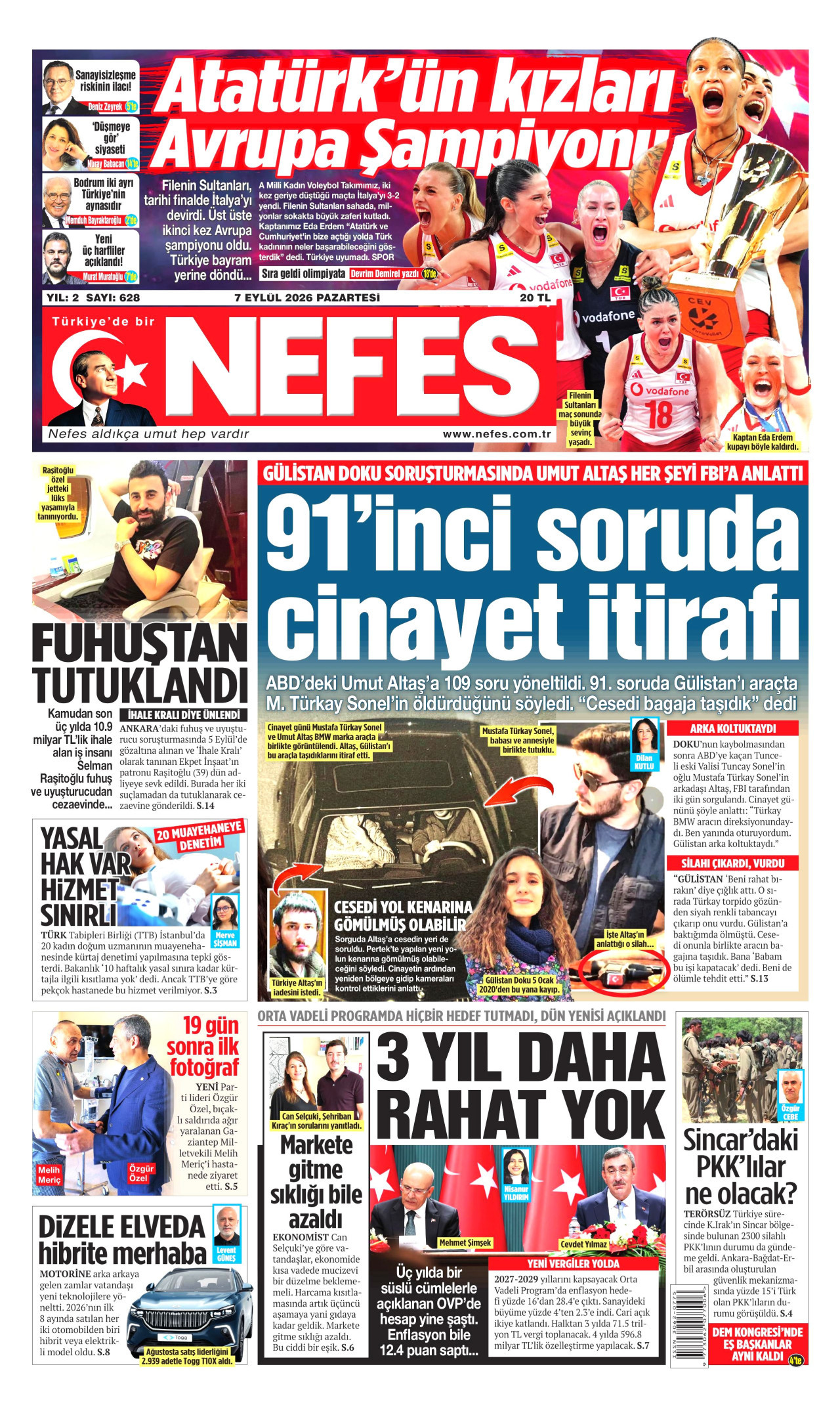 NEFES 7 Eylül 2026 Gazete Manşeti Büyük