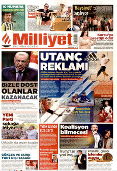 MİLLİYET 8 Eylül 2026 Gazete Manşeti Küçük