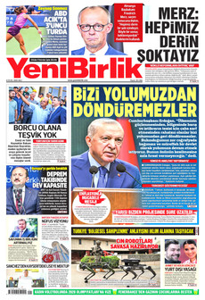 YENİBİRLİK 8 Eylül 2026 Gazete Manşeti Küçük