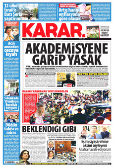 KARAR 9 Eylül 2026 Gazete Manşeti Küçük