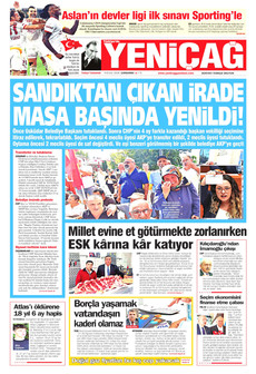 YENİÇAĞ 9 Eylül 2026 Gazete Manşeti Küçük