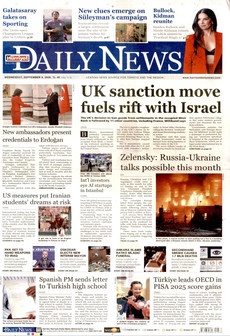 HÜRRİYET DAİLY NEWS 9 Eylül 2026 Gazete Manşeti Küçük