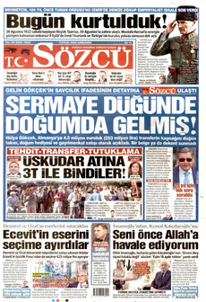 SÖZCÜ 9 Eylül 2026 gazete manşeti