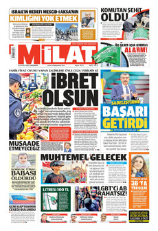 MİLAT 16 Eylül 2026 Gazete Manşeti Küçük