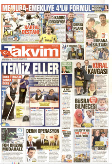 TAKVİM 18 Eylül 2026 gazete manşeti