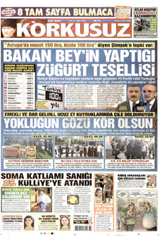 KORKUSUZ 18 Eylül 2026 gazete manşeti