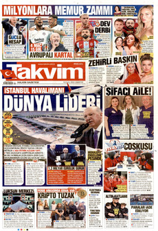 TAKVİM 19 Eylül 2026 gazete manşeti