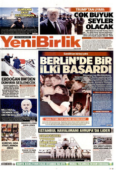 YENİBİRLİK 21 Eylül 2026 gazete manşeti
