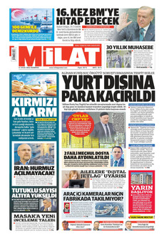 MİLAT 21 Eylül 2026 gazete manşeti