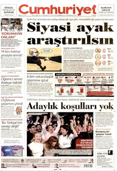 CUMHURİYET 22 Eylül 2026 gazete manşeti