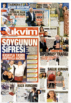 TAKVİM 22 Eylül 2026 gazete manşeti
